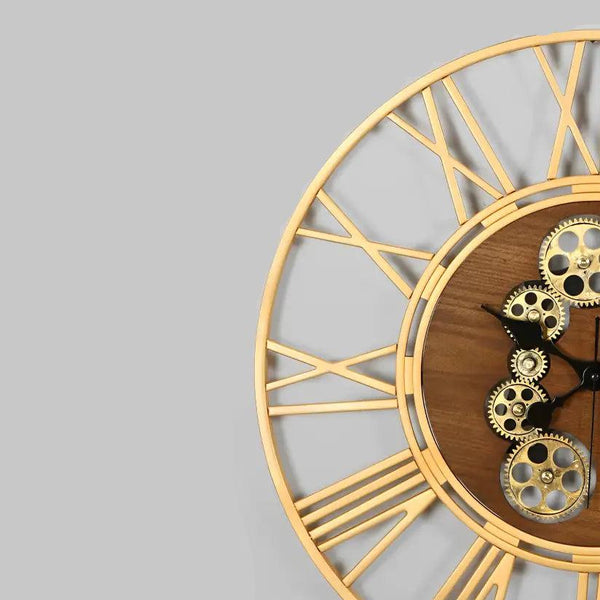 Horloge Murale avec Engrenage qui Tourne