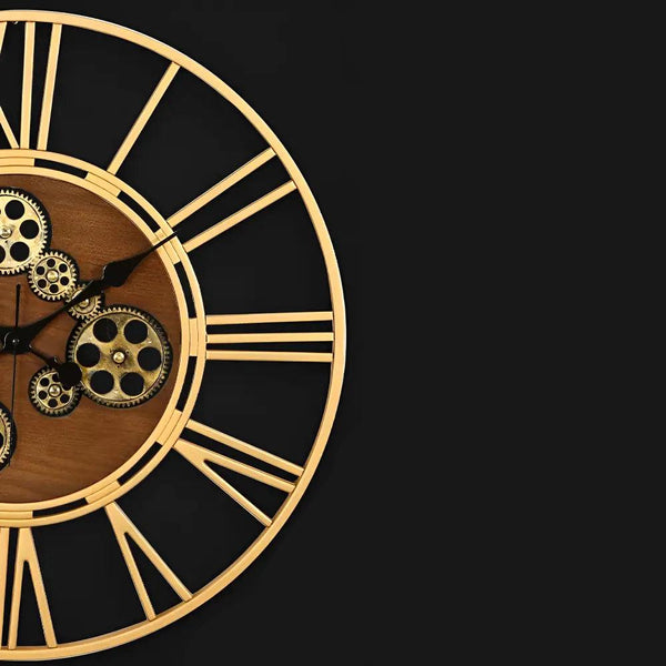 Horloge Murale avec Engrenage qui Tourne