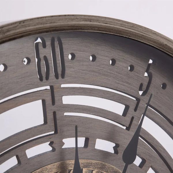 Horloge Murale Industrielle avec Engrenage qui Tourne