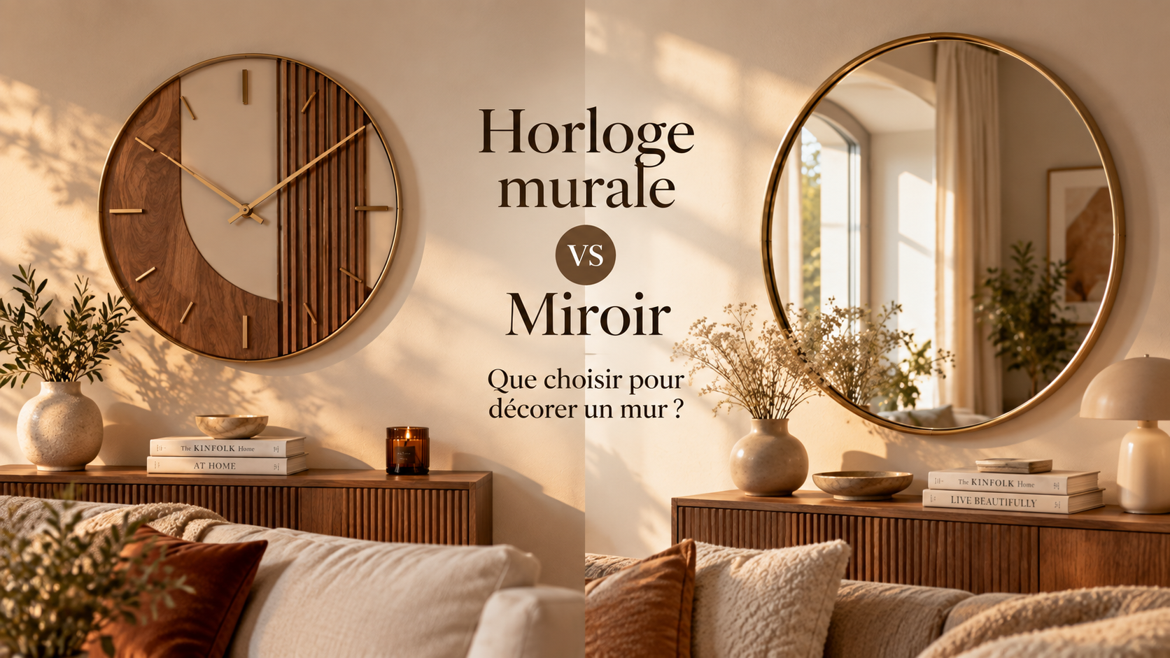 Horloge murale ou miroir : que choisir pour décorer un mur ?