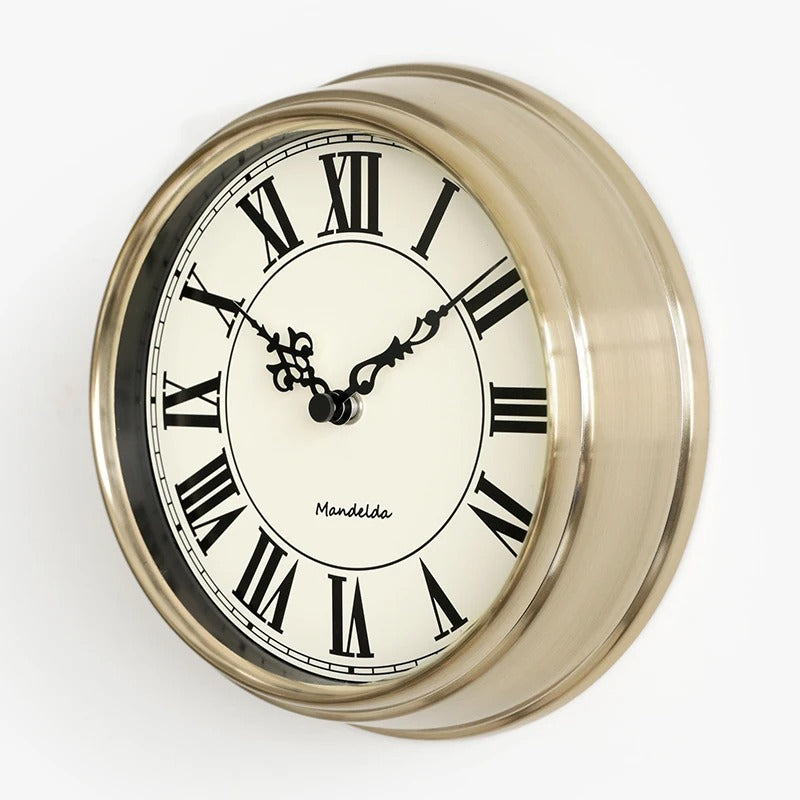 Horloge Murale Metal avec Chiffres Romains- Pendules Murale Vintage Horloge Murale Metal avec Chiffres Romains- Pendules Murale Vintage
