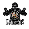 Horloge Vinyle Motard Tête de Mort