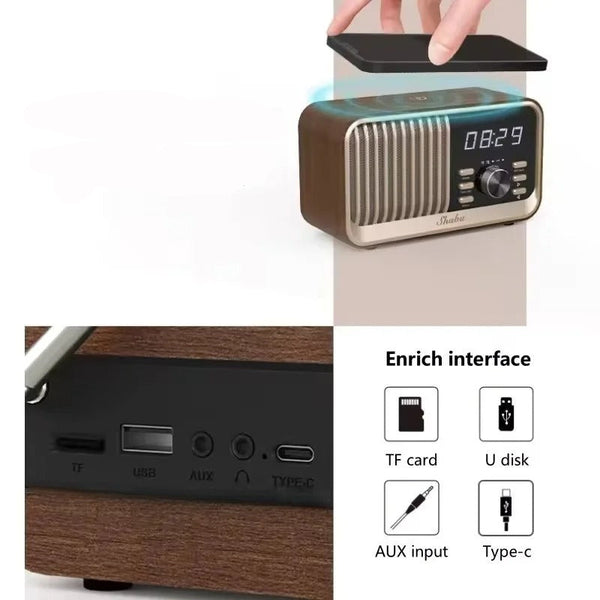 Radio Réveil Bois Vintage